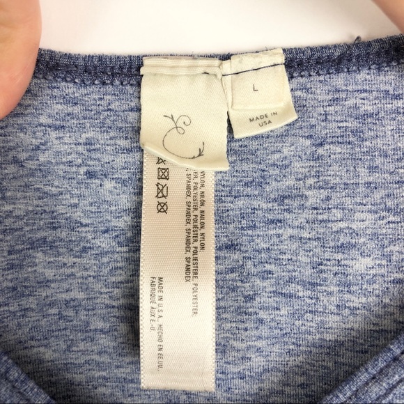 Anthropologie Eloise Blue Gray Spandex V- Neck Stretch Tank - Picture 6 of 9